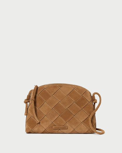 Loeffler Randall Premium - Mallory Toffee Woven Suede Crossbody