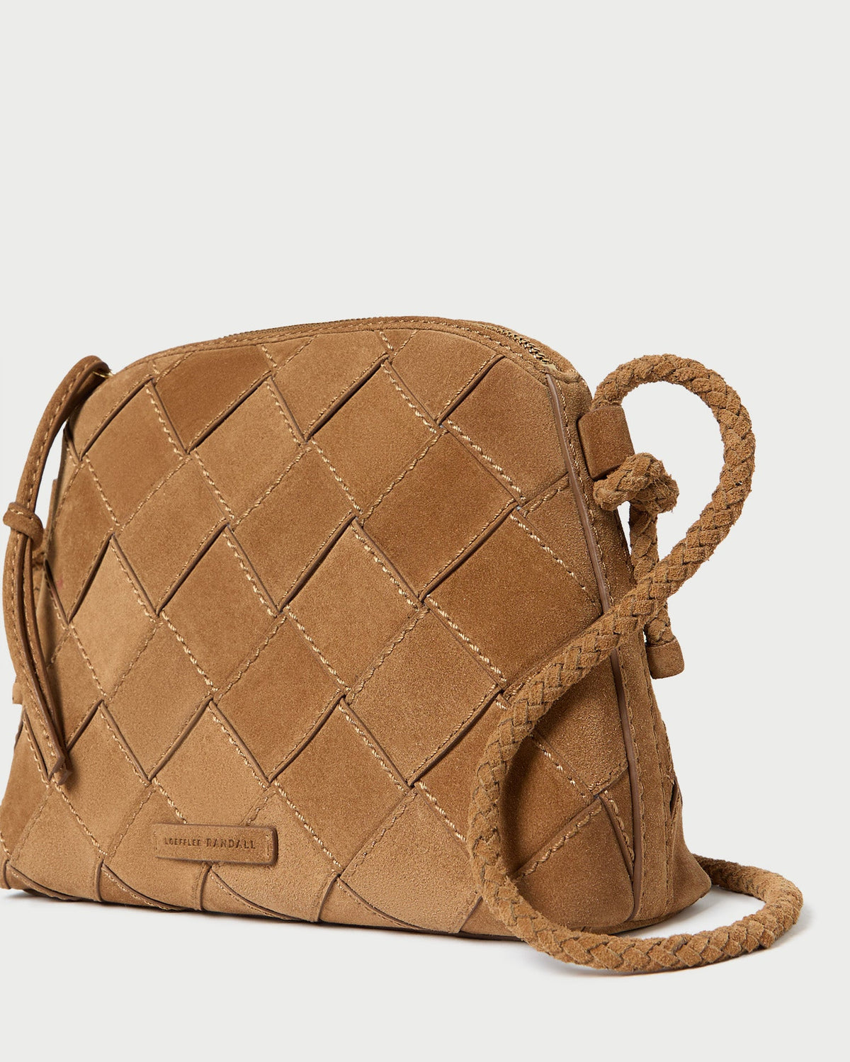 Loeffler Randall Premium - Mallory Toffee Woven Suede Crossbody