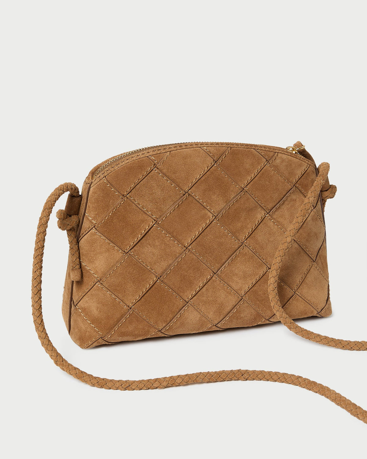 Loeffler Randall Premium - Mallory Toffee Woven Suede Crossbody