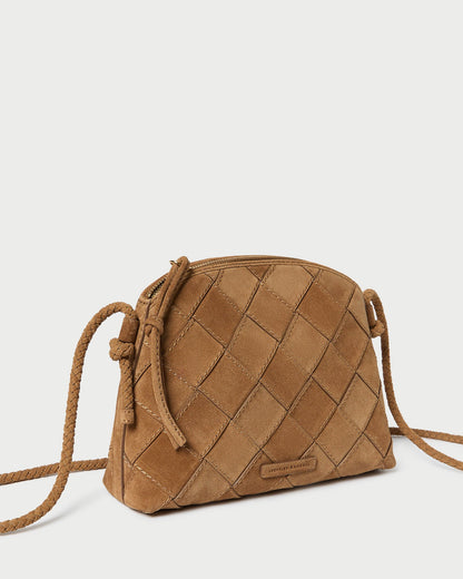 Loeffler Randall Premium - Mallory Toffee Woven Suede Crossbody