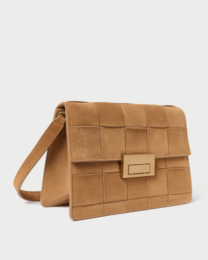 Loeffler Randall Everyday - Delphine Toffee Suede Shoulder Bag