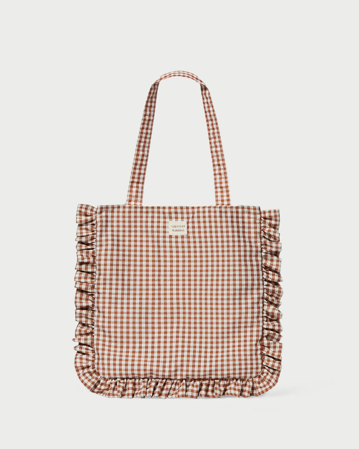 Loeffler Randall Quality - Justine Brown Gingham Ruffle Tote