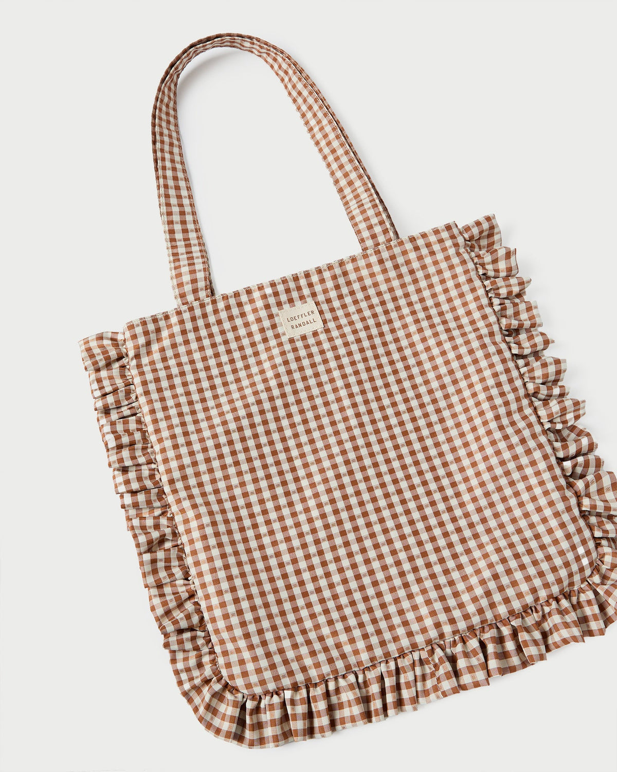 Loeffler Randall Quality - Justine Brown Gingham Ruffle Tote