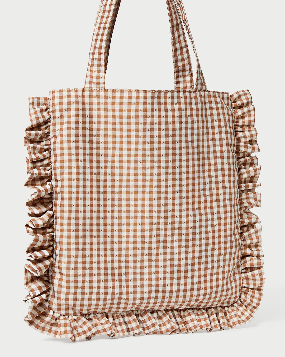 Loeffler Randall Quality - Justine Brown Gingham Ruffle Tote