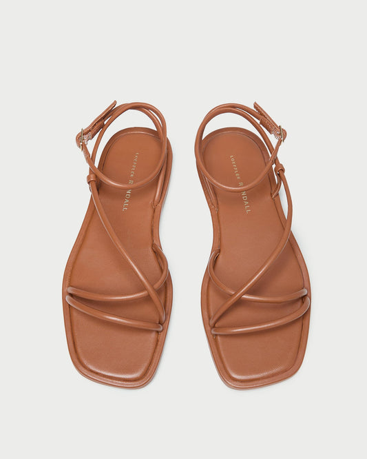 Loeffler Randall New - Noor Timber Leather Flat Sandal