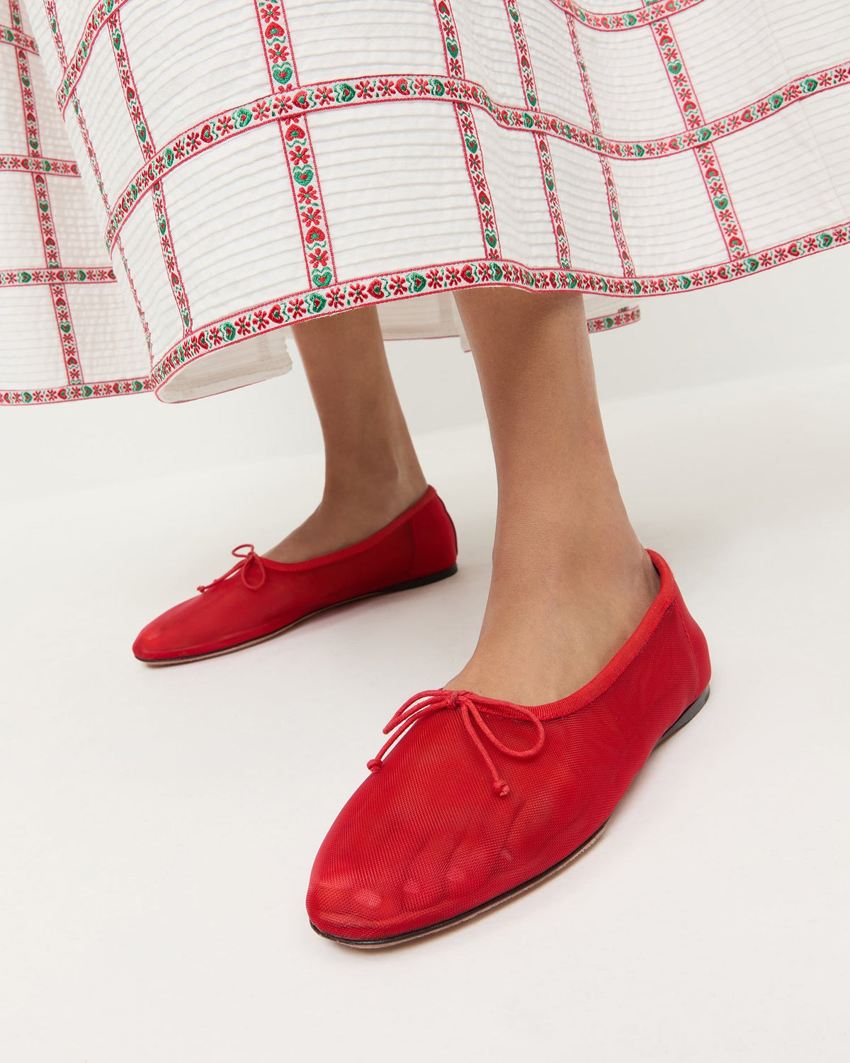 Loeffler Randall Essential - Landon Red Mesh Ballet Flat