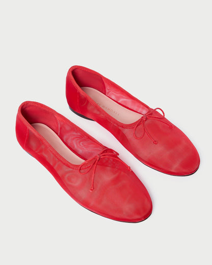 Loeffler Randall Essential - Landon Red Mesh Ballet Flat