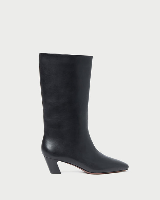 Loeffler Randall Signature - Cleo Black Leather Mid-Calf Boot