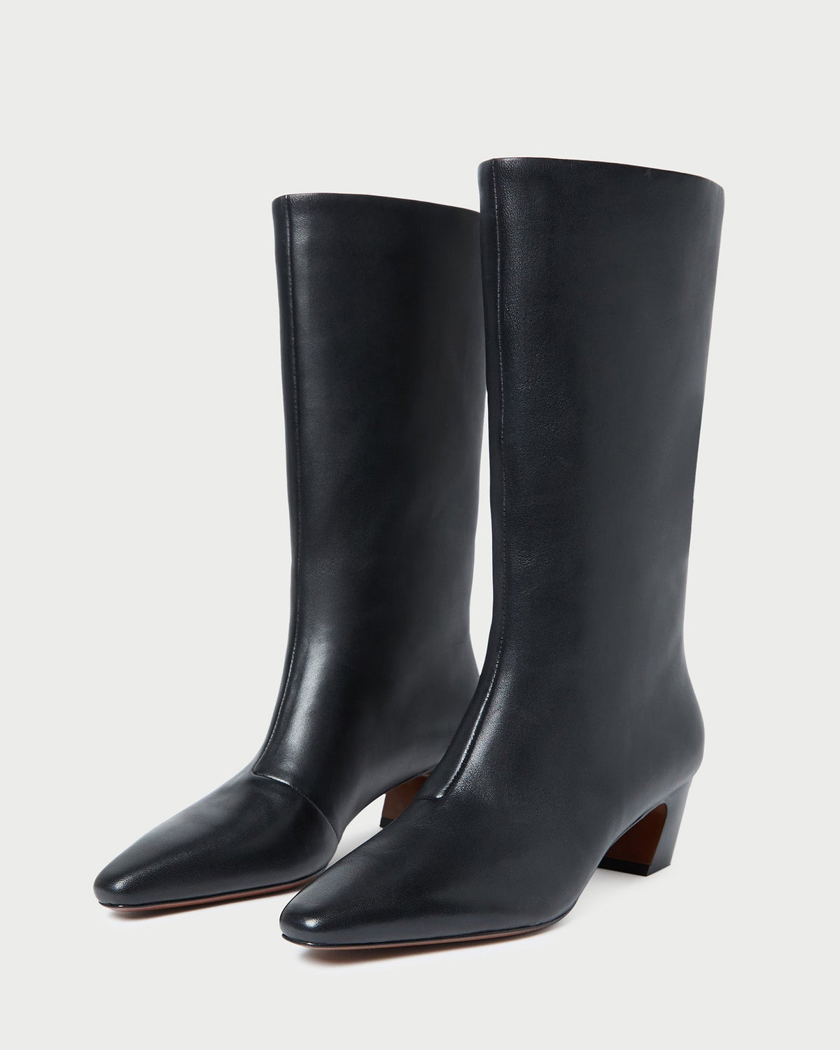 Loeffler Randall Signature - Cleo Black Leather Mid-Calf Boot