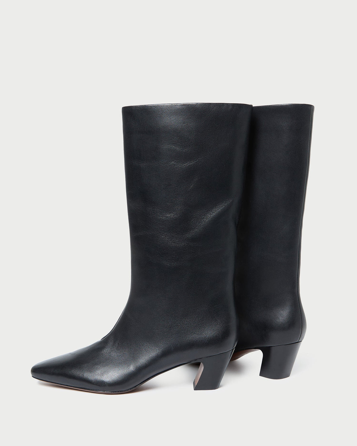 Loeffler Randall Signature - Cleo Black Leather Mid-Calf Boot