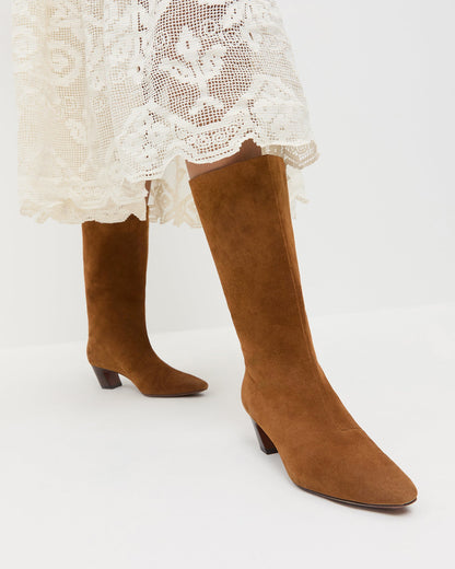 Loeffler Randall Recommended - Cleo Cacao Suede Mid-Calf Boot