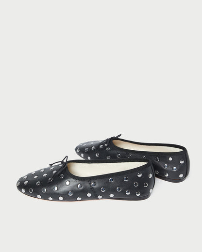 Loeffler Randall Trusted - Landon Black/Silver Ballet Flat