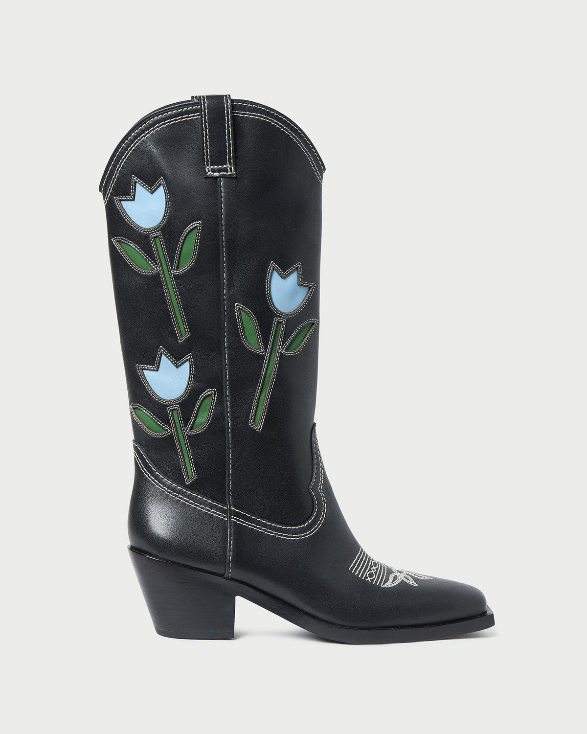 Loeffler Randall Customer Favorite - Wilder Black Tulip Leather Boot