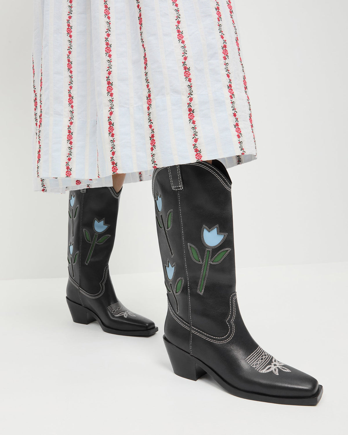Loeffler Randall Customer Favorite - Wilder Black Tulip Leather Boot