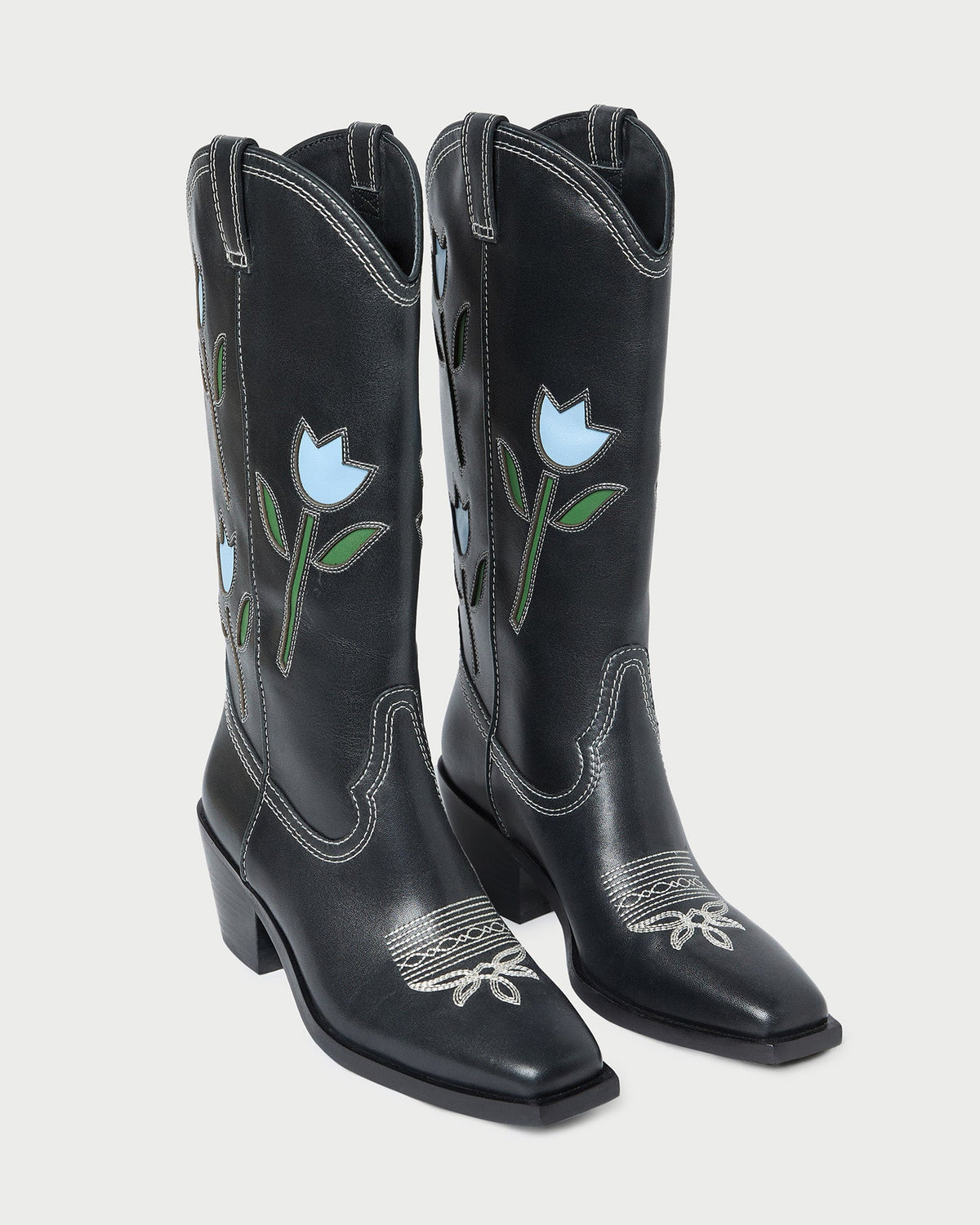 Loeffler Randall Customer Favorite - Wilder Black Tulip Leather Boot