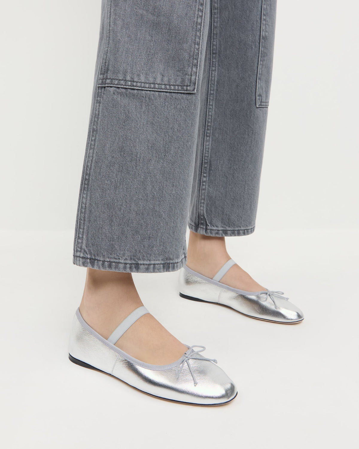 Loeffler Randall Latest - Leonie Silver Leather Ballet Flat