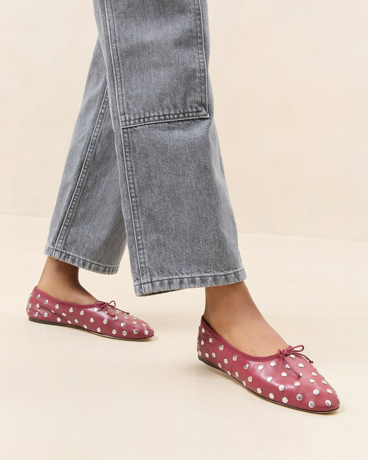 Loeffler Randall Trusted - Landon Wine/Silver Ballet Flat