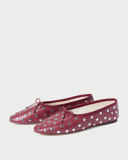 Loeffler Randall Trusted - Landon Wine/Silver Ballet Flat