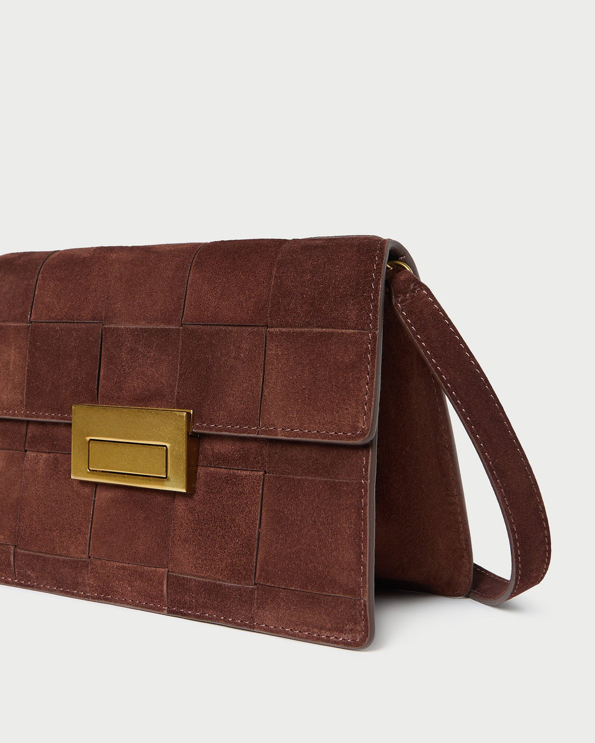 Loeffler Randall Trending - Delphine Espresso Suede Shoulder Bag