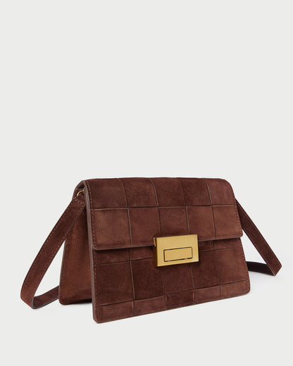 Loeffler Randall Trending - Delphine Espresso Suede Shoulder Bag