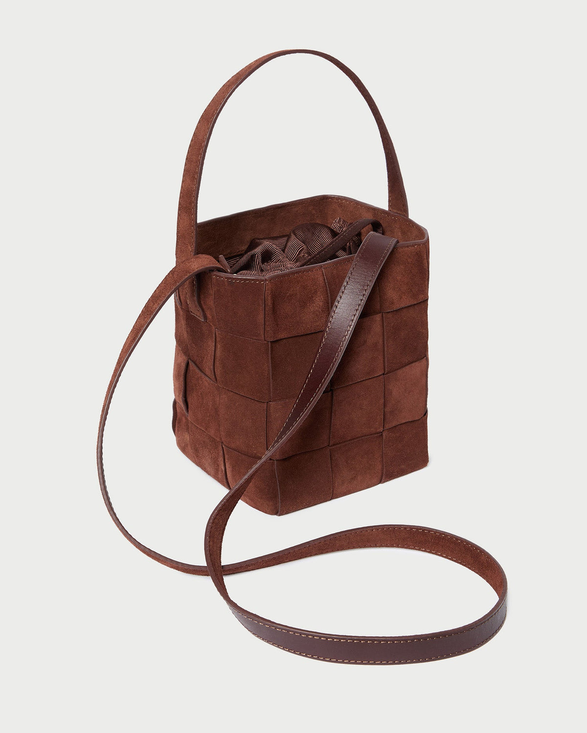 Loeffler Randall Discount - Laith Espresso Suede Bucket Bag