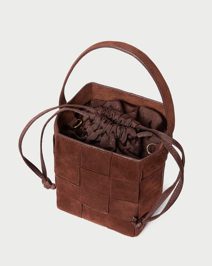 Loeffler Randall Discount - Laith Espresso Suede Bucket Bag