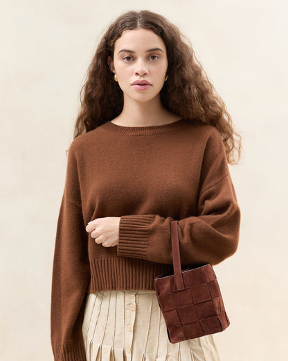 Loeffler Randall Discount - Laith Espresso Suede Bucket Bag