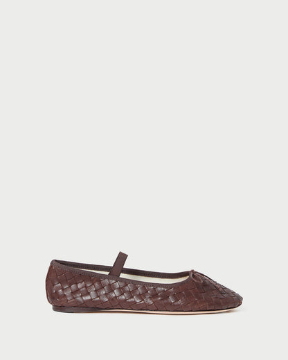 Loeffler Randall Sale - Leonie Espresso Woven Ballet Flat