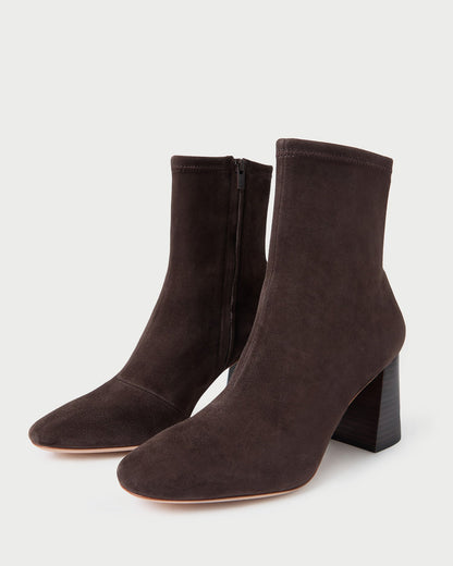 Loeffler Randall Discount - Elise Brown Suede Stretch Bootie