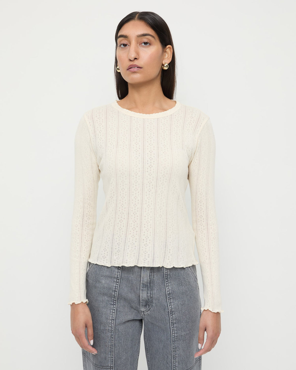 Loeffler Randall Best Price - Lolo Pointelle Long-Sleeve Tee