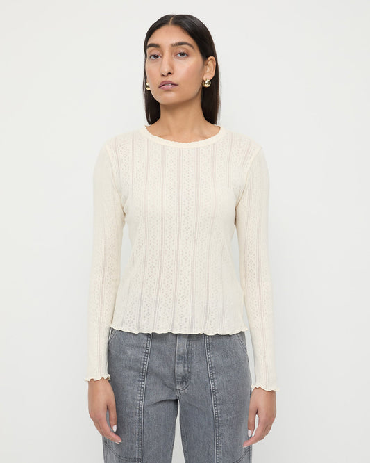 Loeffler Randall Best Price - Lolo Pointelle Long-Sleeve Tee