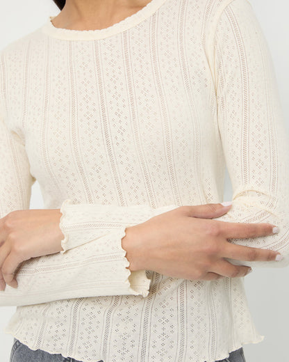 Loeffler Randall Best Price - Lolo Pointelle Long-Sleeve Tee