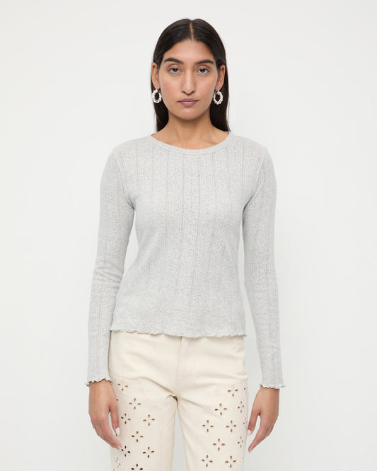 Loeffler Randall Trusted - Lolo Pointelle Long-Sleeve Tee