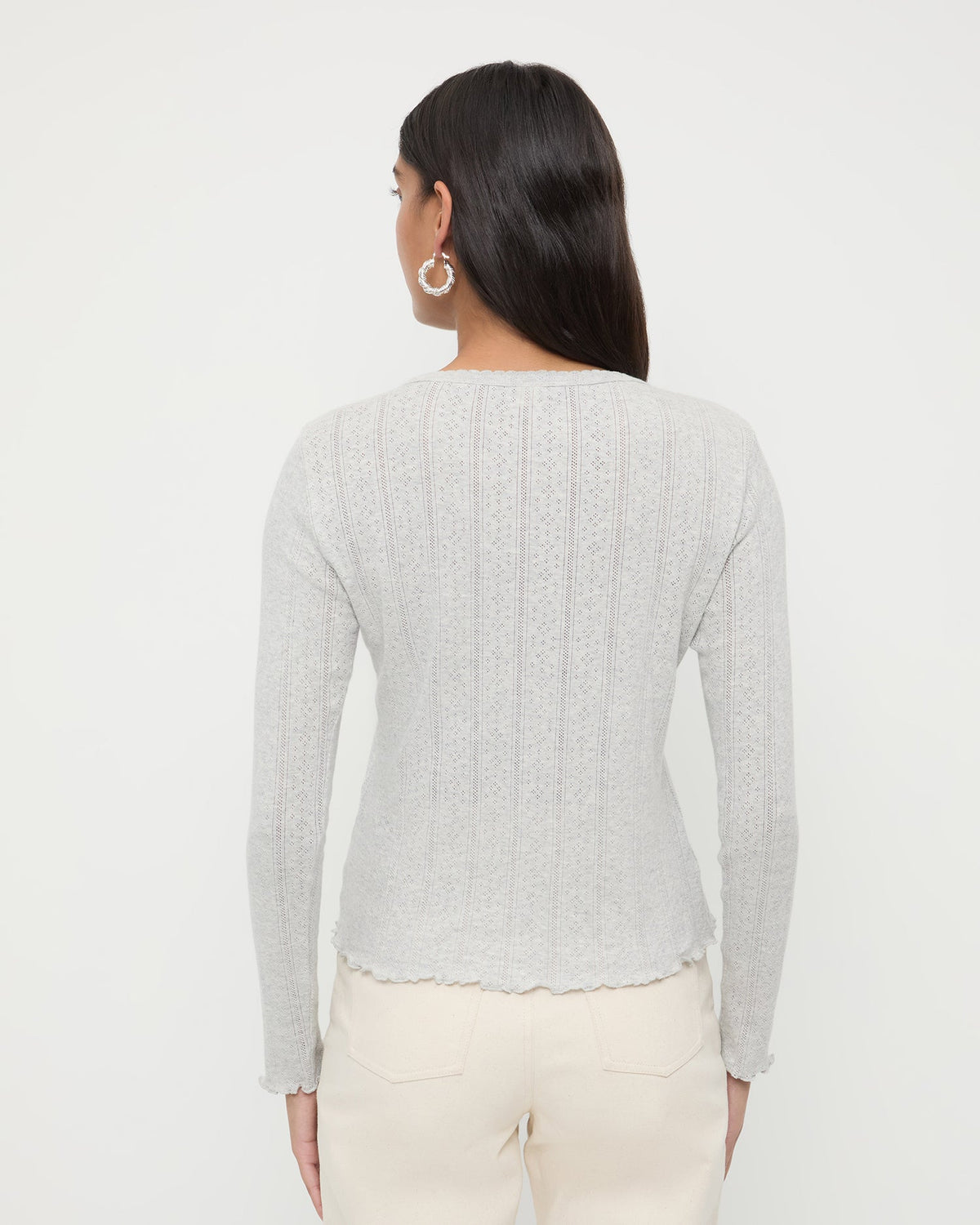 Loeffler Randall Trusted - Lolo Pointelle Long-Sleeve Tee