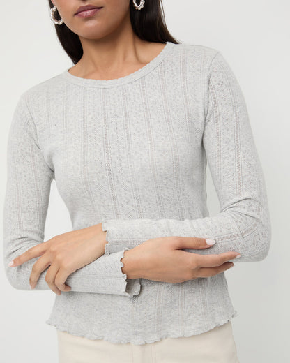 Loeffler Randall Trusted - Lolo Pointelle Long-Sleeve Tee