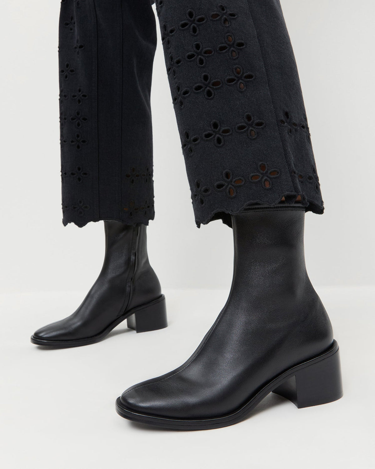 Loeffler Randall Latest - Roxy Black Leather Ankle Bootie