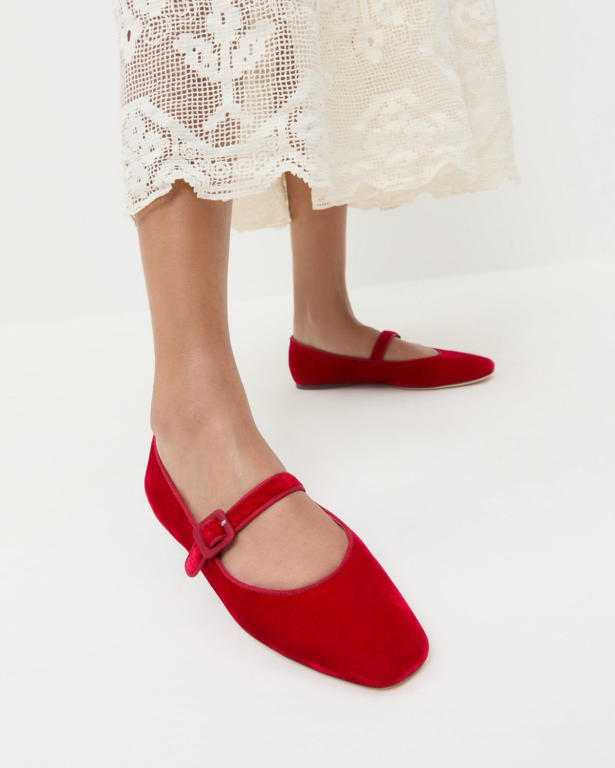 Loeffler Randall Value - Ginger Red Velvet Mary Jane