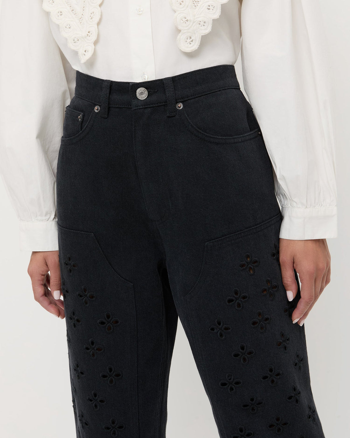Loeffler Randall Essential - Demi Embroidered Pant