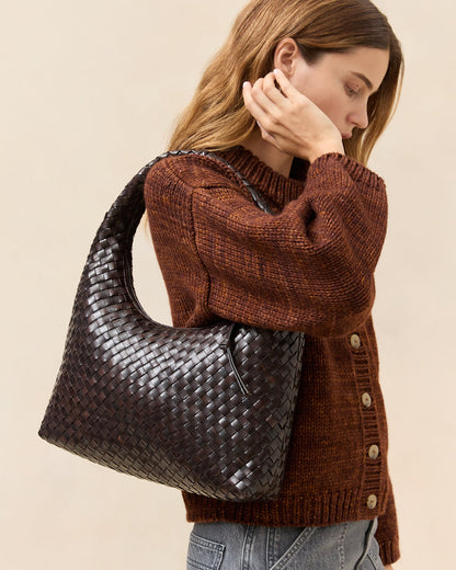 Loeffler Randall Discount - Willow Chocolate Woven Hobo Bag
