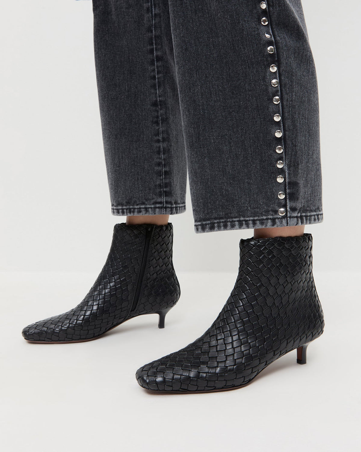 Loeffler Randall Trending - Marcella Black Woven Ankle Boot