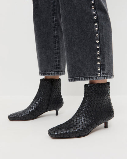Loeffler Randall Trending - Marcella Black Woven Ankle Boot