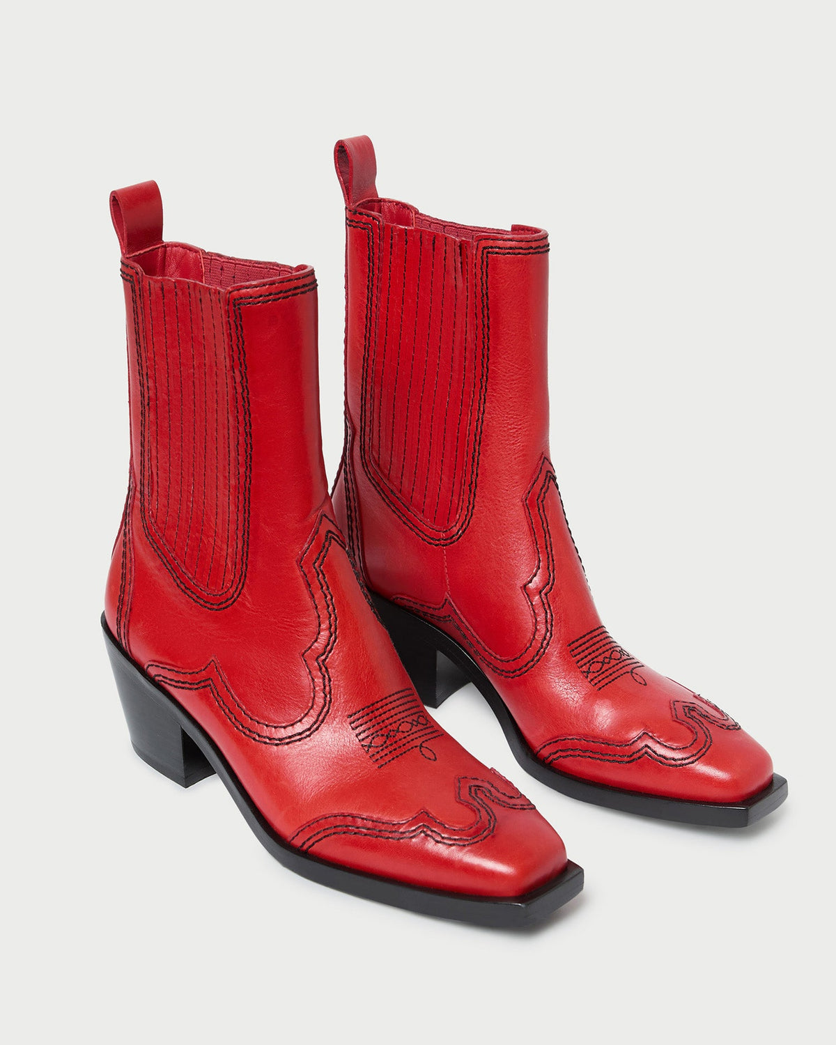 Loeffler Randall Special Offer - Agnes Red Leather Western Boot