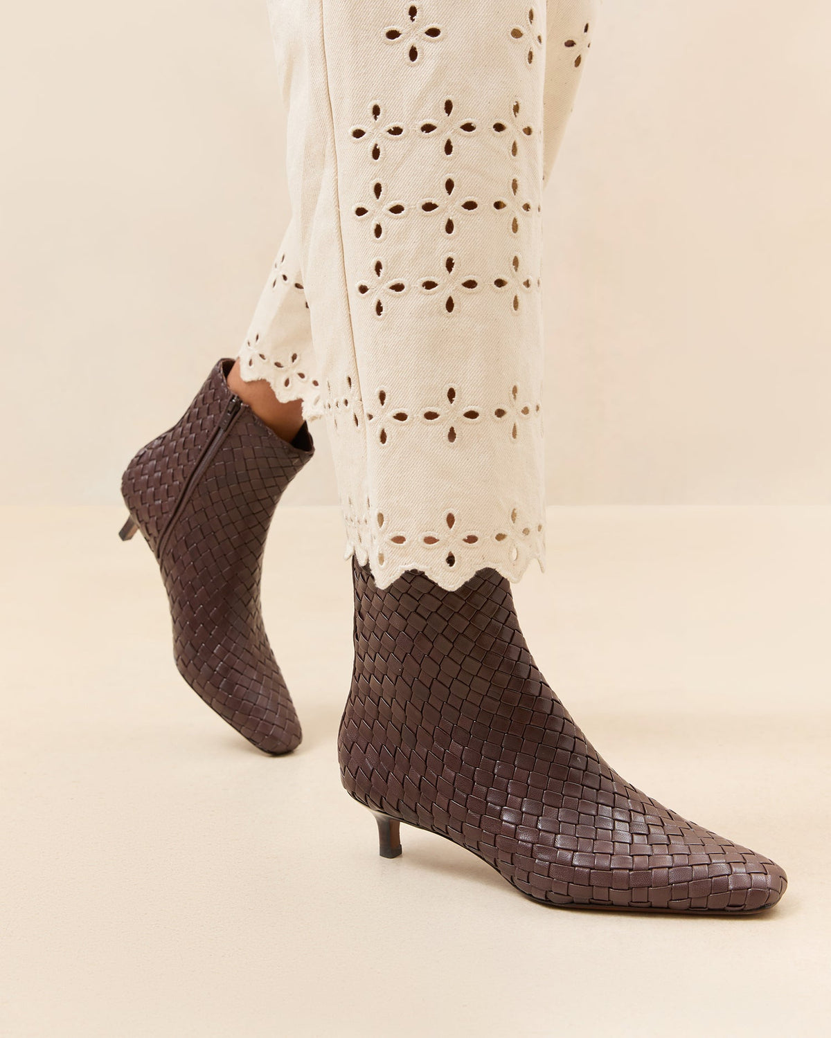 Loeffler Randall Smart Buy - Marcella Espresso Woven Ankle Boot