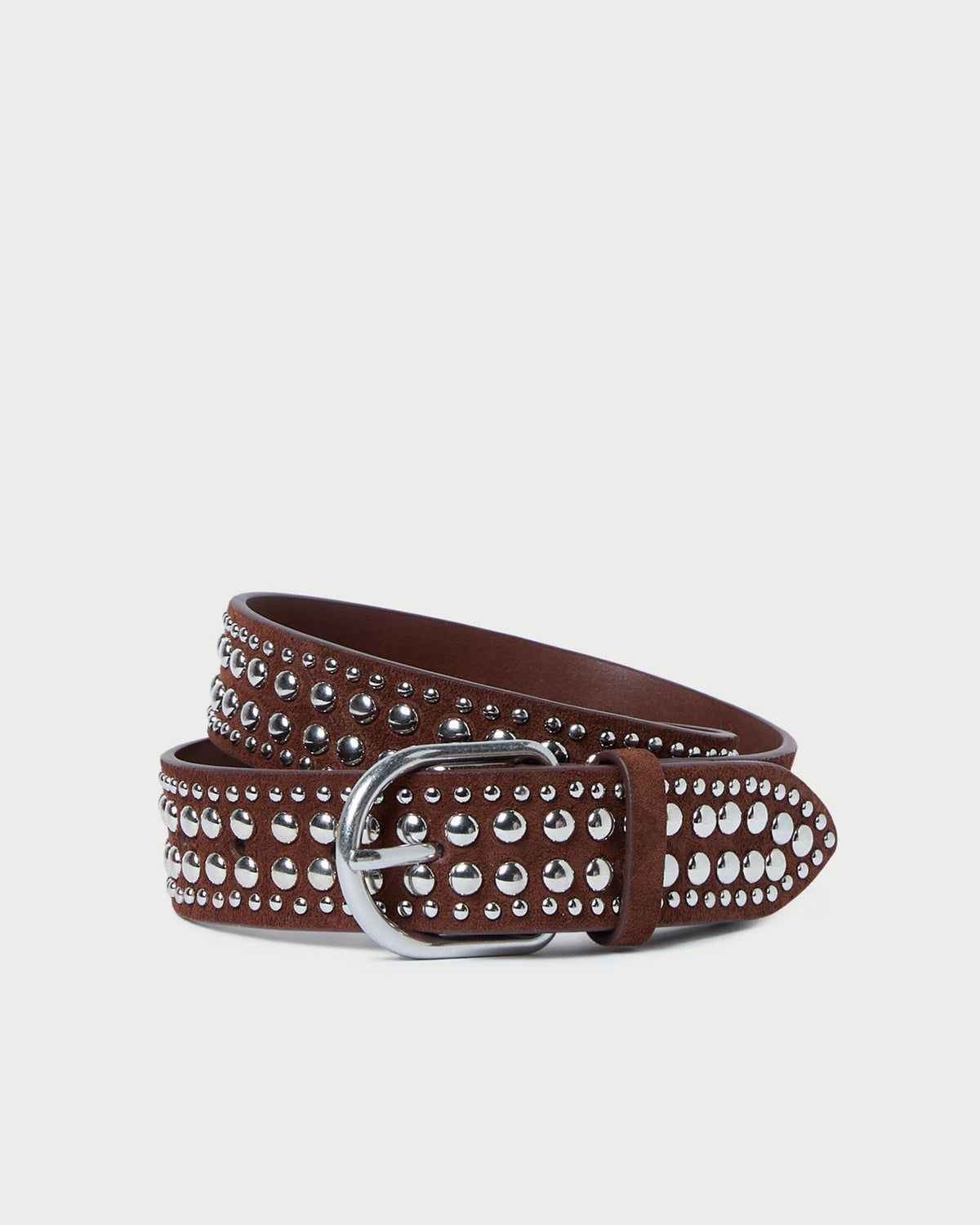 Loeffler Randall Premium - Isaac Espresso/Silver Studded Belt