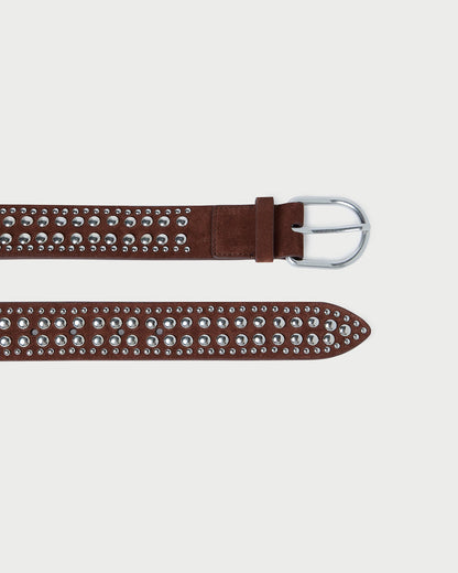 Loeffler Randall Premium - Isaac Espresso/Silver Studded Belt