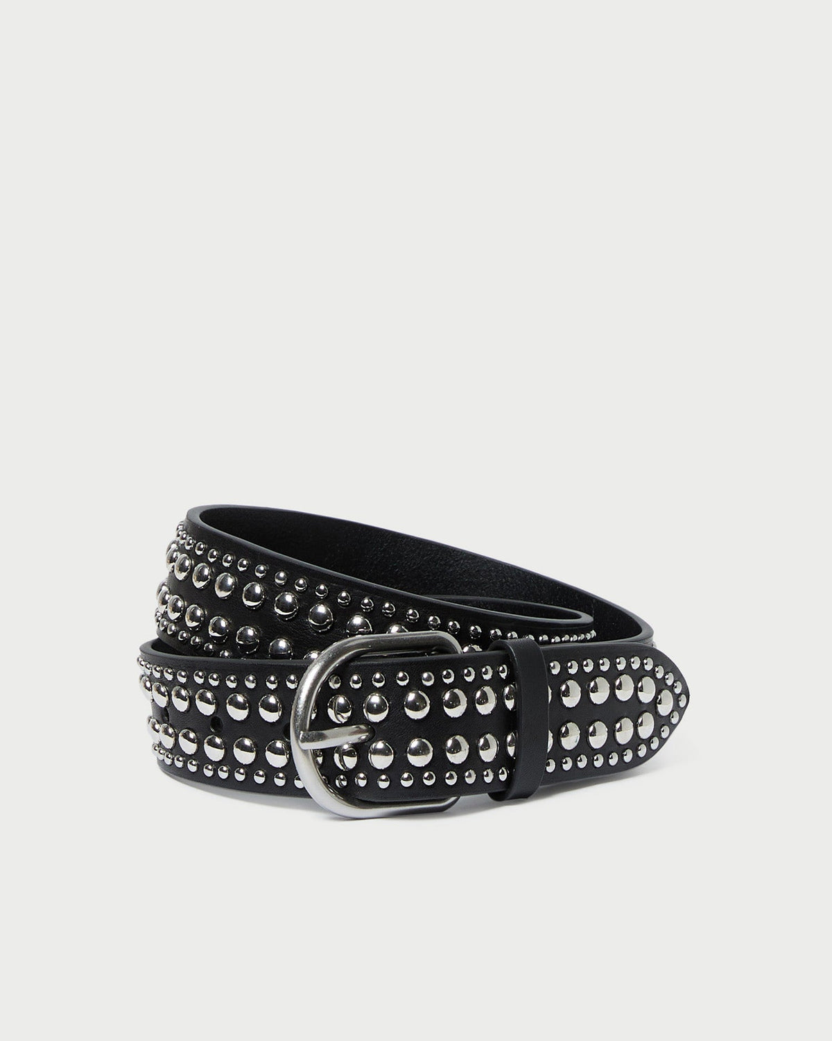 Loeffler Randall New - Isaac Black/Silver Studded Belt