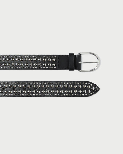 Loeffler Randall New - Isaac Black/Silver Studded Belt