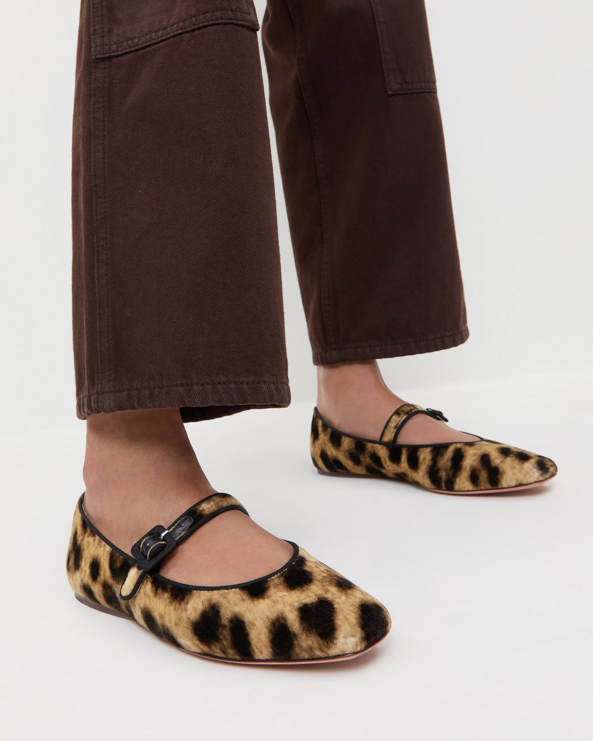 Loeffler Randall Popular - Ginger Leopard Velvet Mary Jane