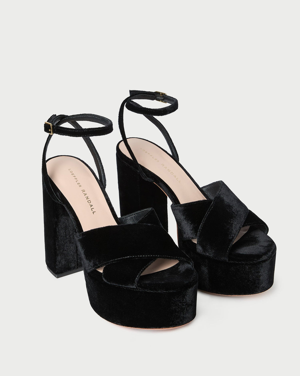 Loeffler Randall Essential - Loretta Black Velvet Platform Sandal