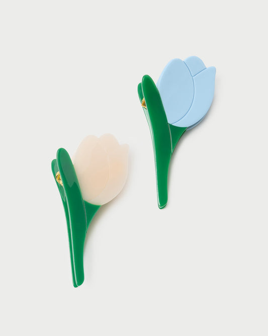 Loeffler Randall Value - Juniper Blue/Cream Multi Tulip Clip Set